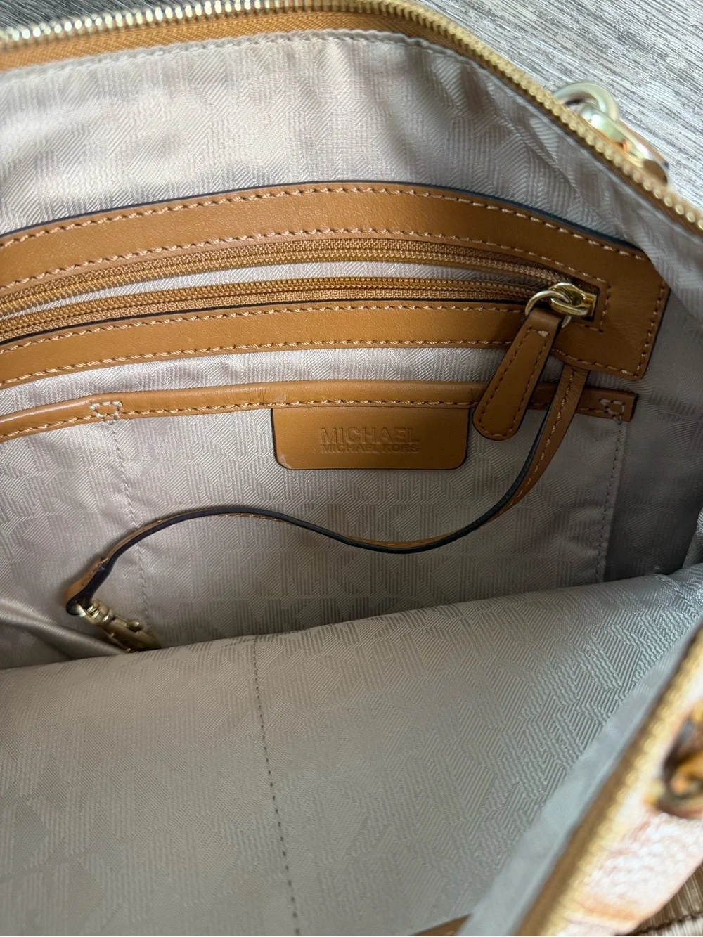 Michael Kors Cognac Pebbled Leather Tote